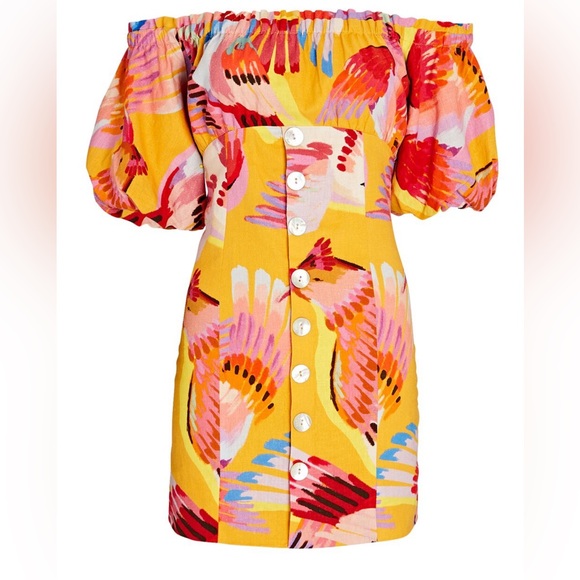 farm rio neon macaws maxi dress Farm Rio Neon Macaws Puff Sleeve Cotton Maxi Dress In Multi